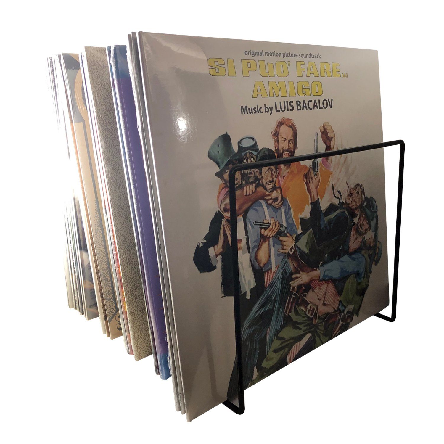 Plattenspieler Tisch-Rack Ständer Vinyl Schallplatten Records / LP schwarz 7even