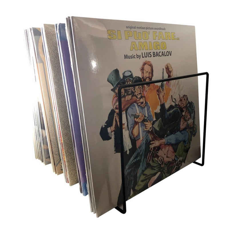 7even Schallplatten Ständer schwarz / Vinyl Records LP Tisch-Rack Plattenspieler