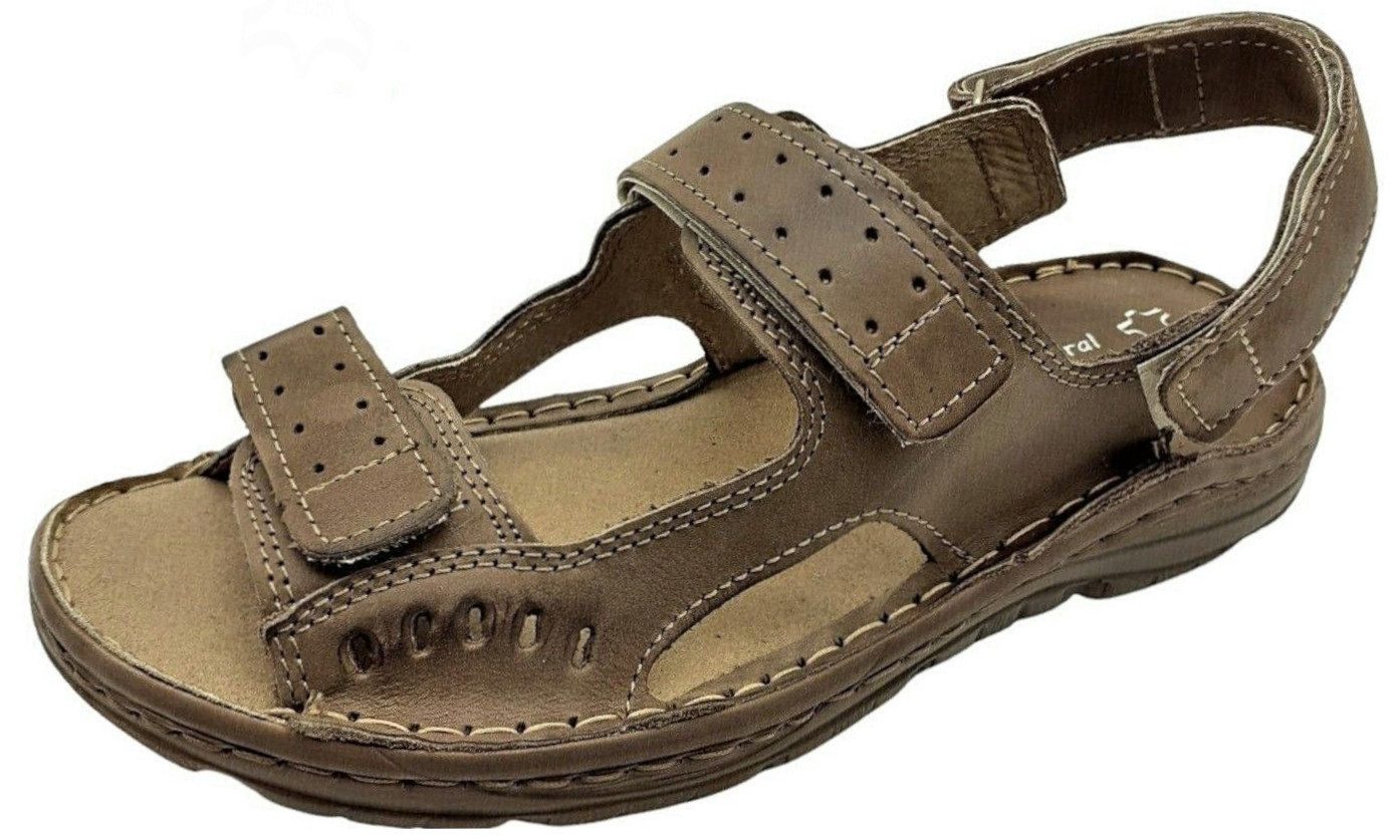em-ka Leder Herren Klettverschluss Sommer Сандалии Pantolette braun Sandale aus echtem Leder