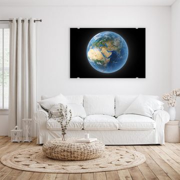 Primedeco Glasbild Wandbild Die Erde mit Aufhängung, Weltall