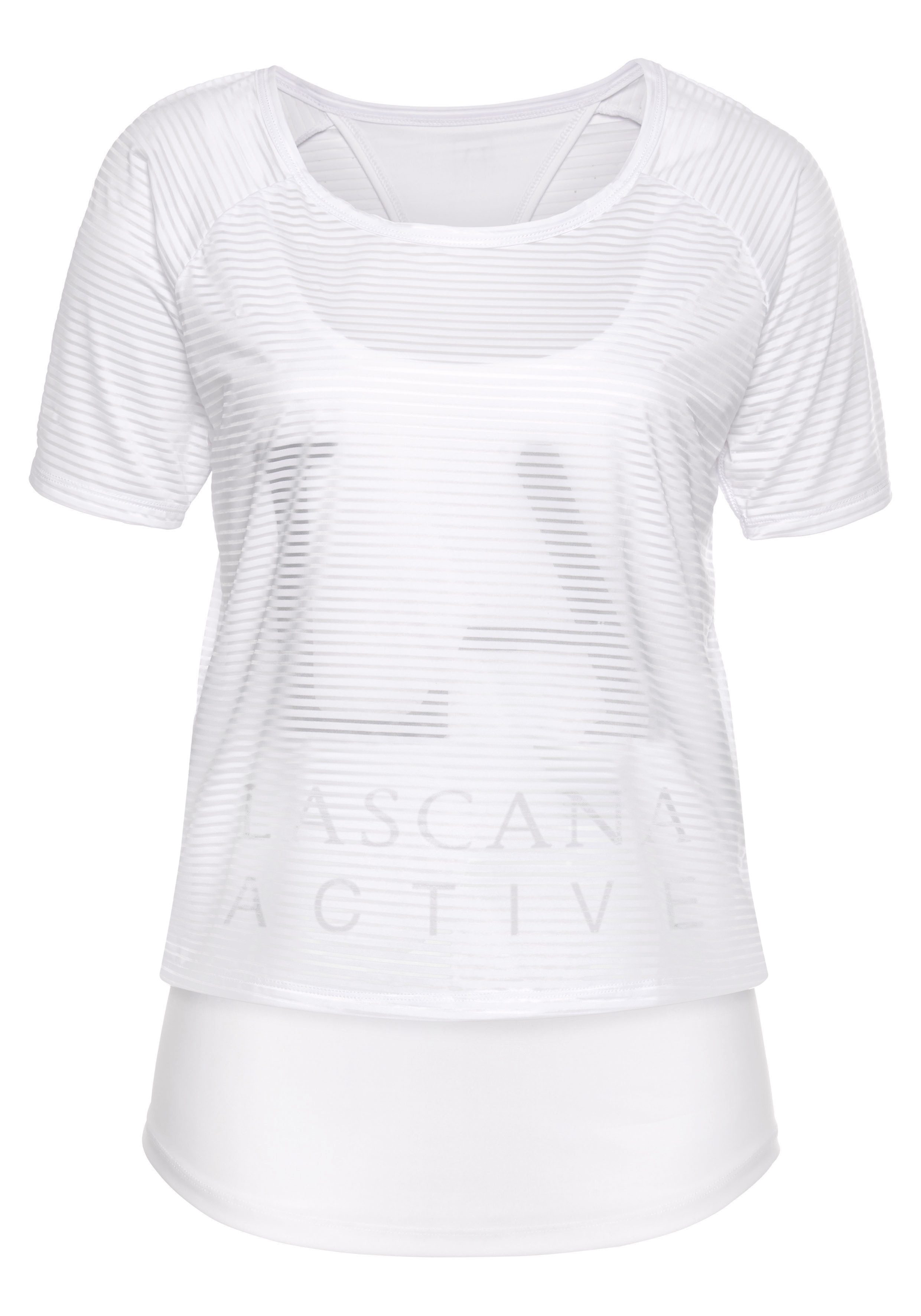 LASCANA ACTIVE Funktionsshirt 2 in 1 T-Shirt im Layer-Design