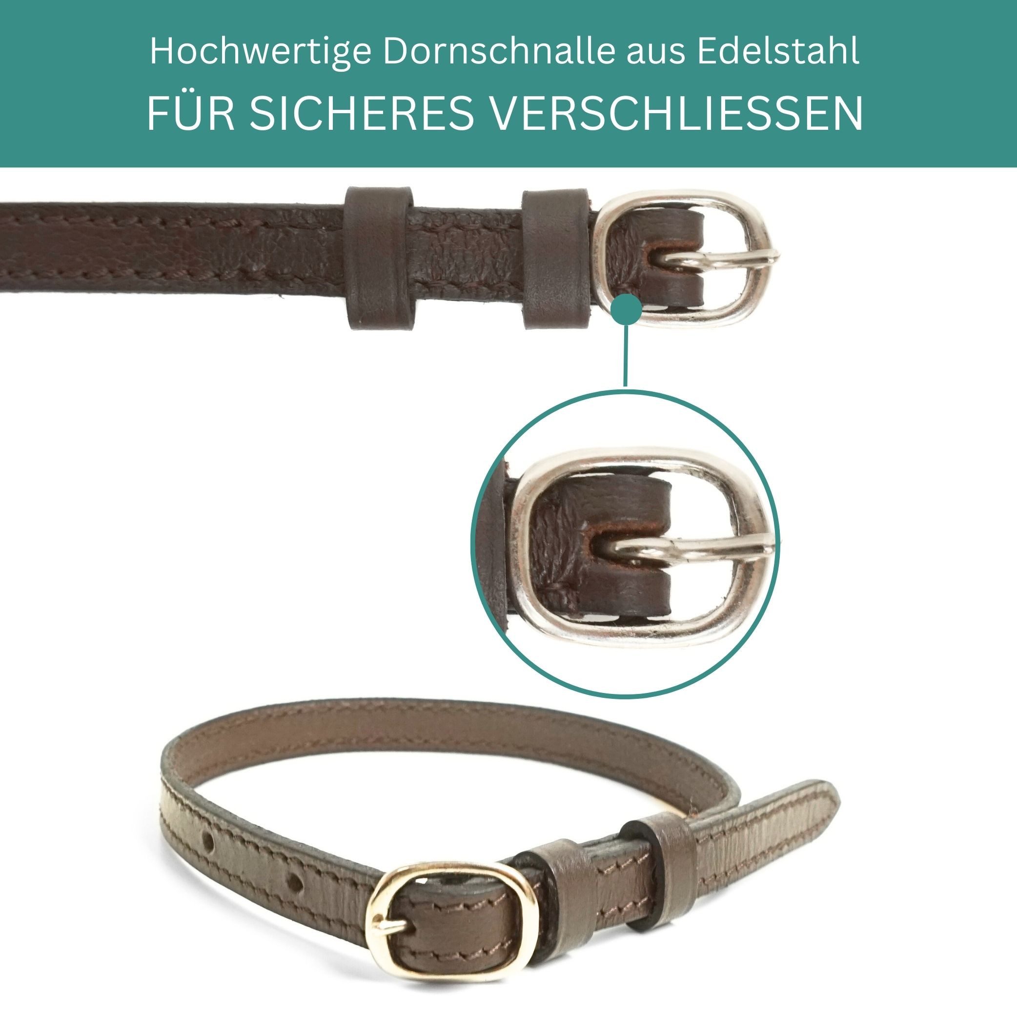 Pferdelinis Sporenriemen Leder 2 Stück Ersatzriemen größenverstellbar Reitstiefel Lederriemen