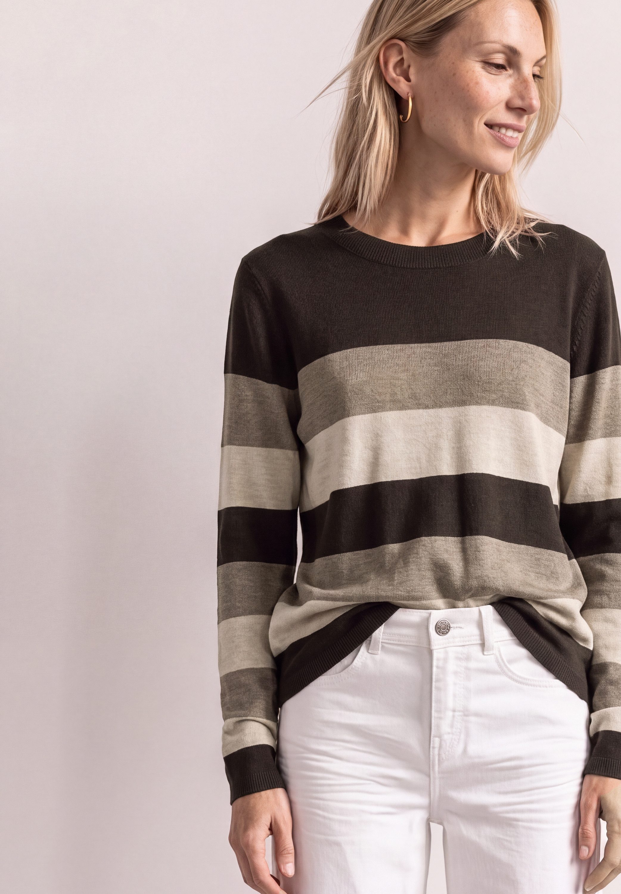 STREET ONE Streifenpullover aus Feinstrick