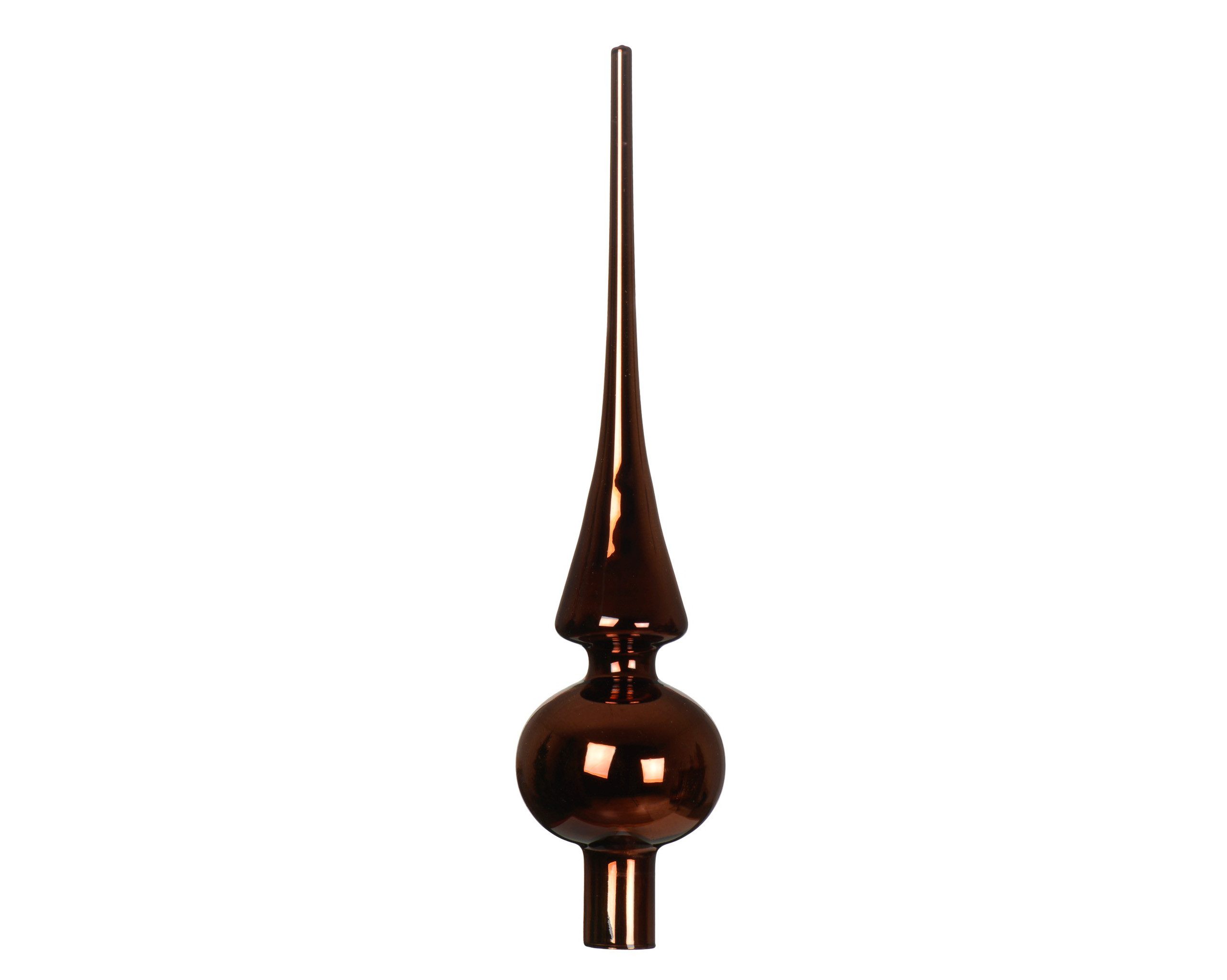 Kaemingk Christbaumspitze, Christbaumspitze Glas 26cm - Espressobraun glänzend