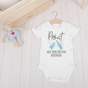 Shirtracer Shirtbody Prost auf den ersten Vatertag - grau/blau Geschenk Vatertag Baby