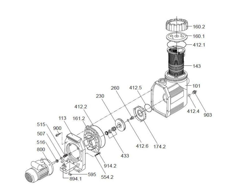 Speck Pumpen Filterpumpe Leitschaufeleinsatz Speck BADU 90/7, BADU 90/11 & BADU 90/13