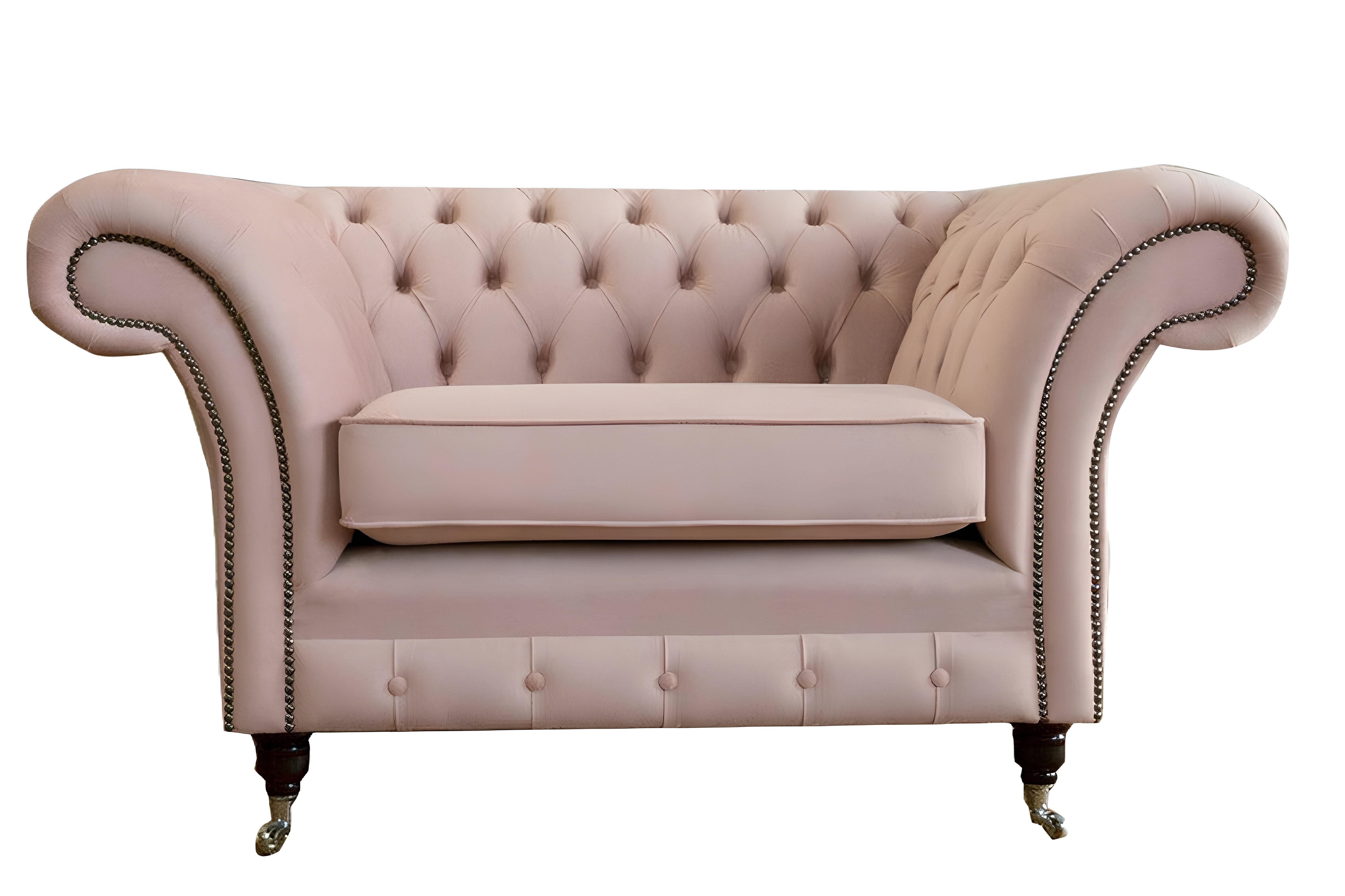 Xlmoebel Chesterfield-Sessel Rosa Textil Sessel im Chesterfield-Design für modernes Wohnen (Chesterfield Sessel), Hergestellt in Europa