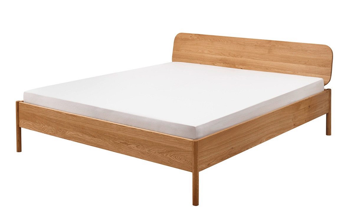 Main Möbel Massivholzbett Metallfrei 'Natura Oak II' 180x200cm Wildeiche massiv