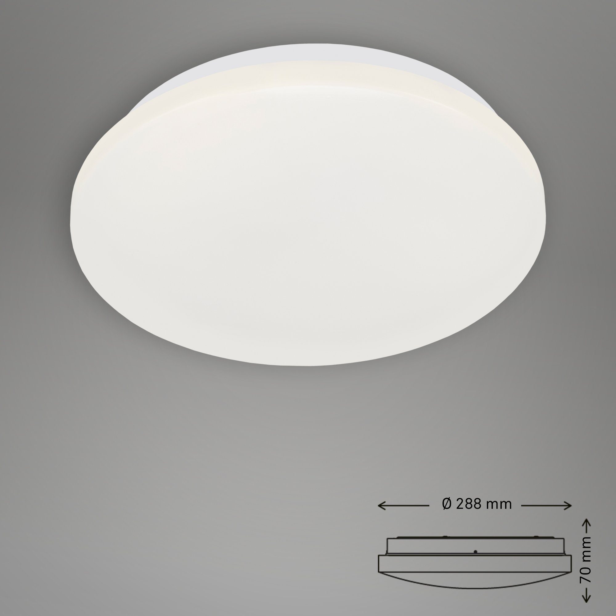Neutralweiß, fest Leuchten cm Badezimmer, 3404-116, 28,8 IP44, LED verbaut, LED weiß, Deckenleuchte Briloner