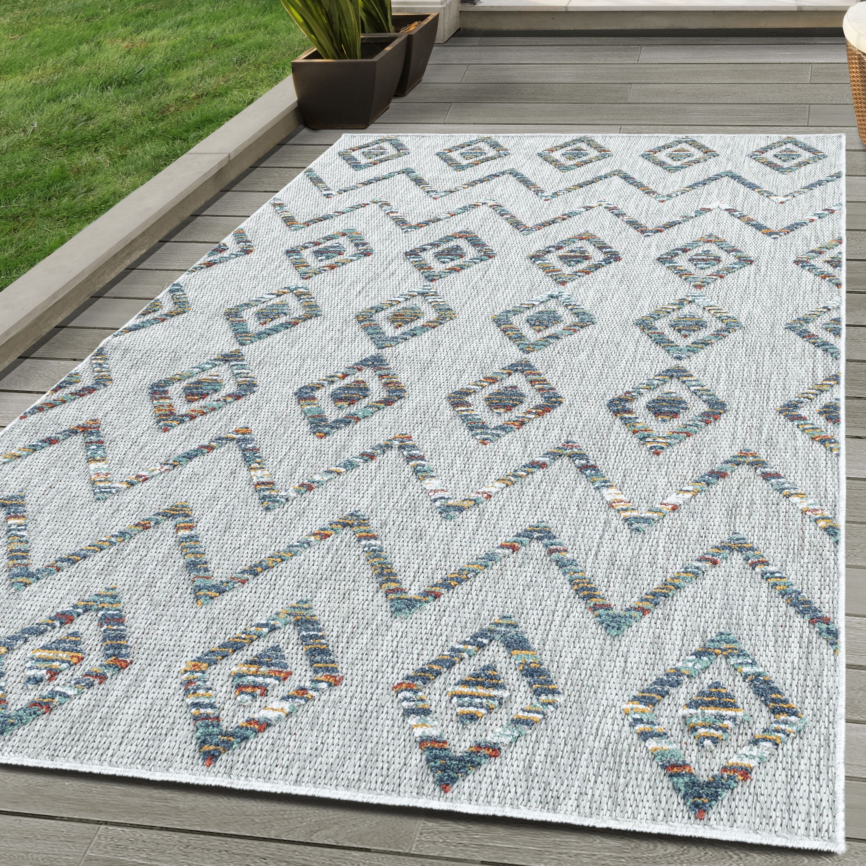 SIMPEX24 Outdoorteppich Boho Design, Läufer, Höhe: günstig online kaufen