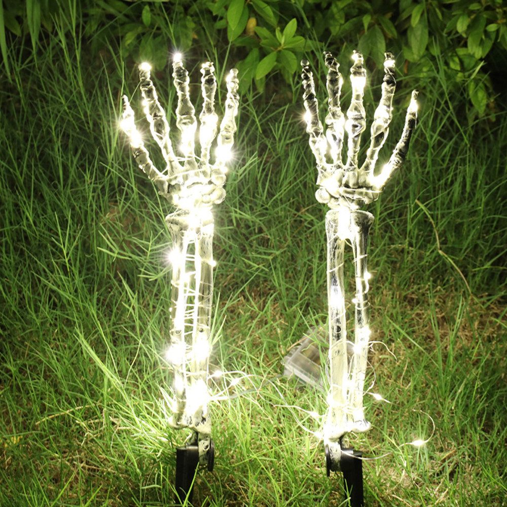 autolock LED Gartenleuchte Halloween Deko beleuchten Hände Outdoor