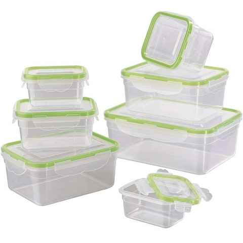 GOURMETmaxx Frischhaltedose Frischhaltedosen Set Klick-it Gefrierdosen Lunchbox Brotdose, Kunststoff, (14-tlg), 14 tlg. Klar