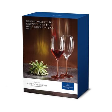 Villeroy & Boch Rotweinglas Manufacture Glass Bordeaux-Kelch 2er-Set, Glas
