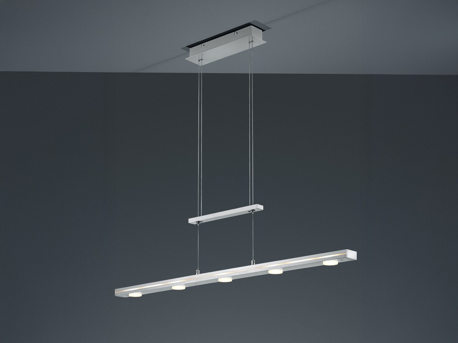 TRIO Leuchten LED Pendelleuchte, Dimmfunktion, LED fest integriert, stufenweise dimmbar über Touch, Warmweiß, Neutralweiß, Lange Esstisch-Lampe hängend, Lichttemperatur einstellbar Breite 100cm
