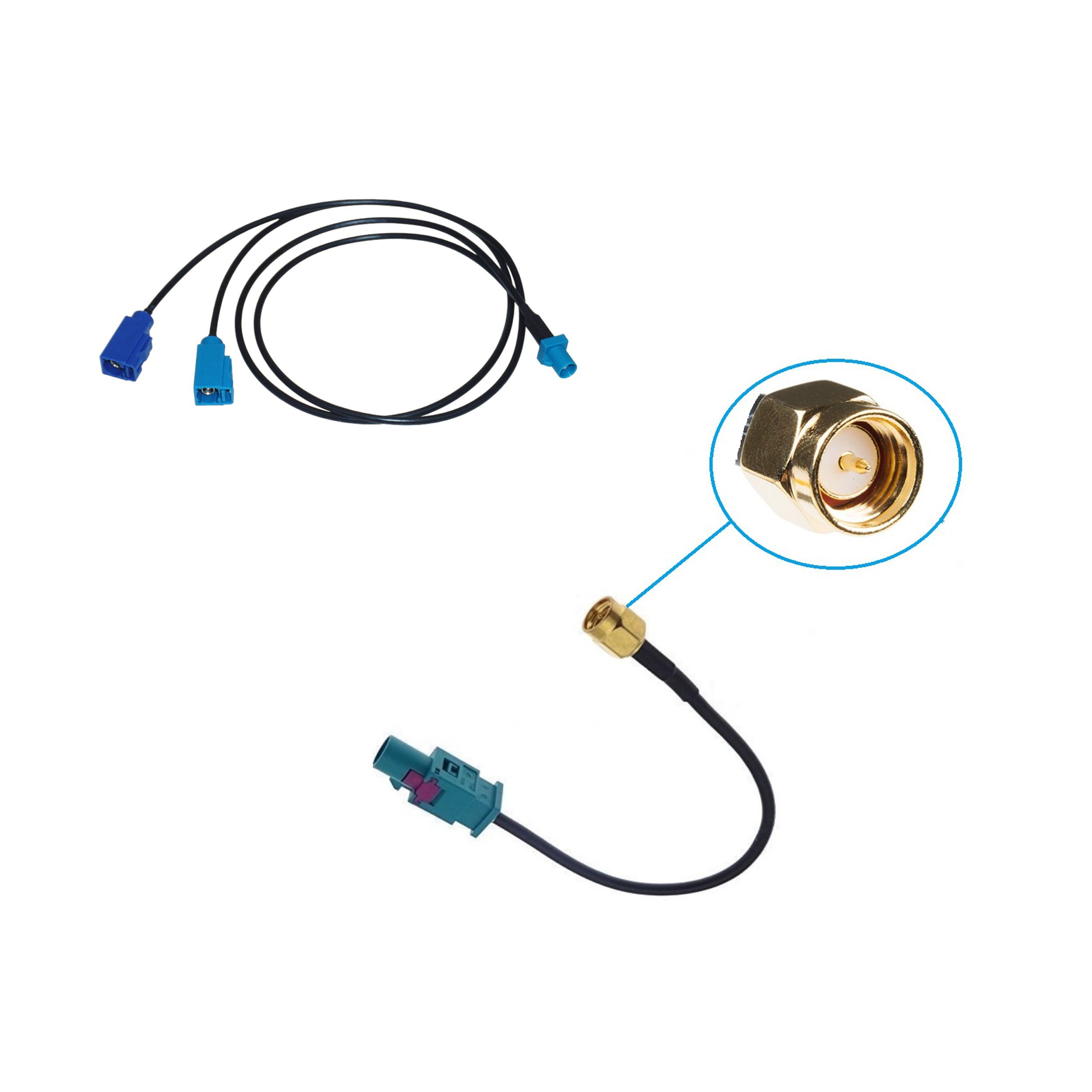 TAFFIO FAKRA Antenne Doppel Splitter Verteiler+SMA Adapter fr GPS DAB DVB GSM KFZ-Adapter