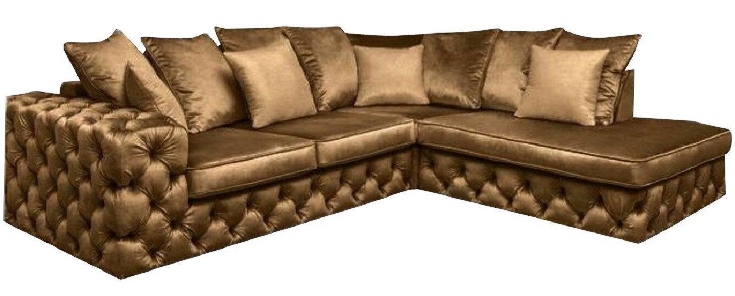 Xlmoebel Chesterfield-Sofa L-Form Wohnlandschaft aus Textil im Chesterfield-Stil, Hergestellt in Europa