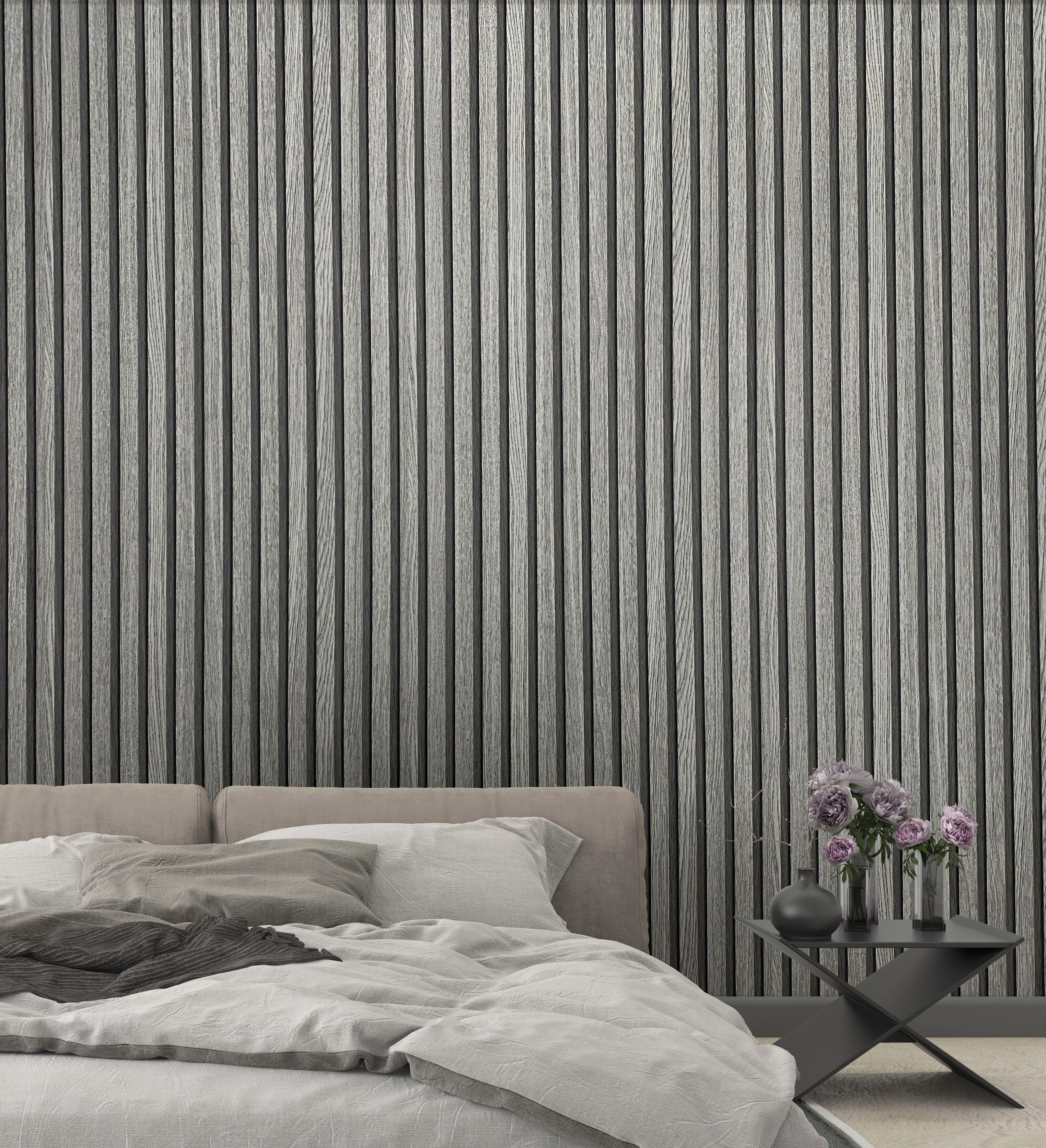 Marburg Vliestapete Timber Wandpaneele Optik, geprägt, matt, 3D moderne Tapete für Wohnzimmer Schlafzimmer Küche