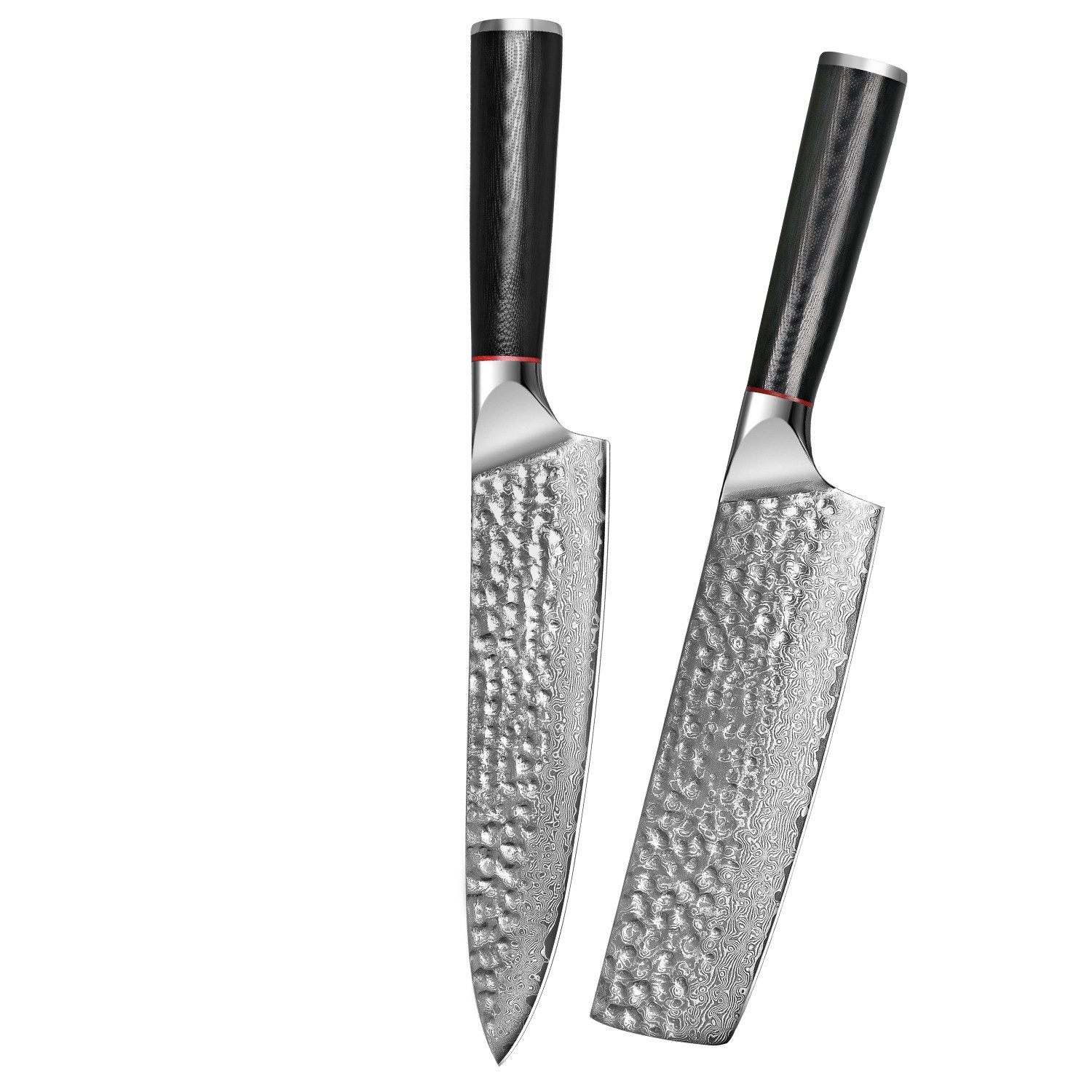 KingLux Messer-Set 2tlg. Damastmesser Set Küchenmesser Damaststahl (2-tlg)