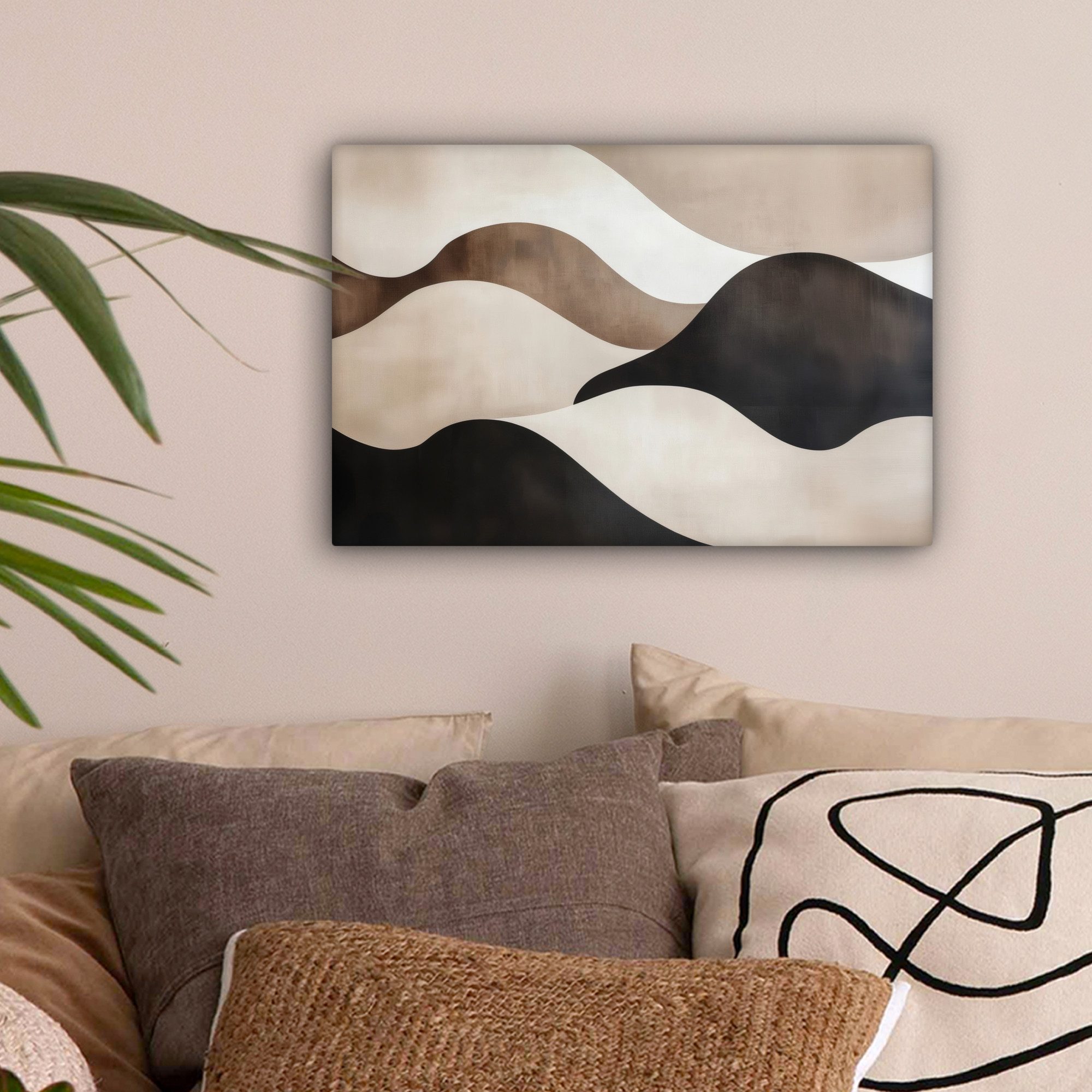 OneMillionCanvasses® Leinwandbild Wellen - Abstrakt - Beige, Fotodruck (1 S günstig online kaufen
