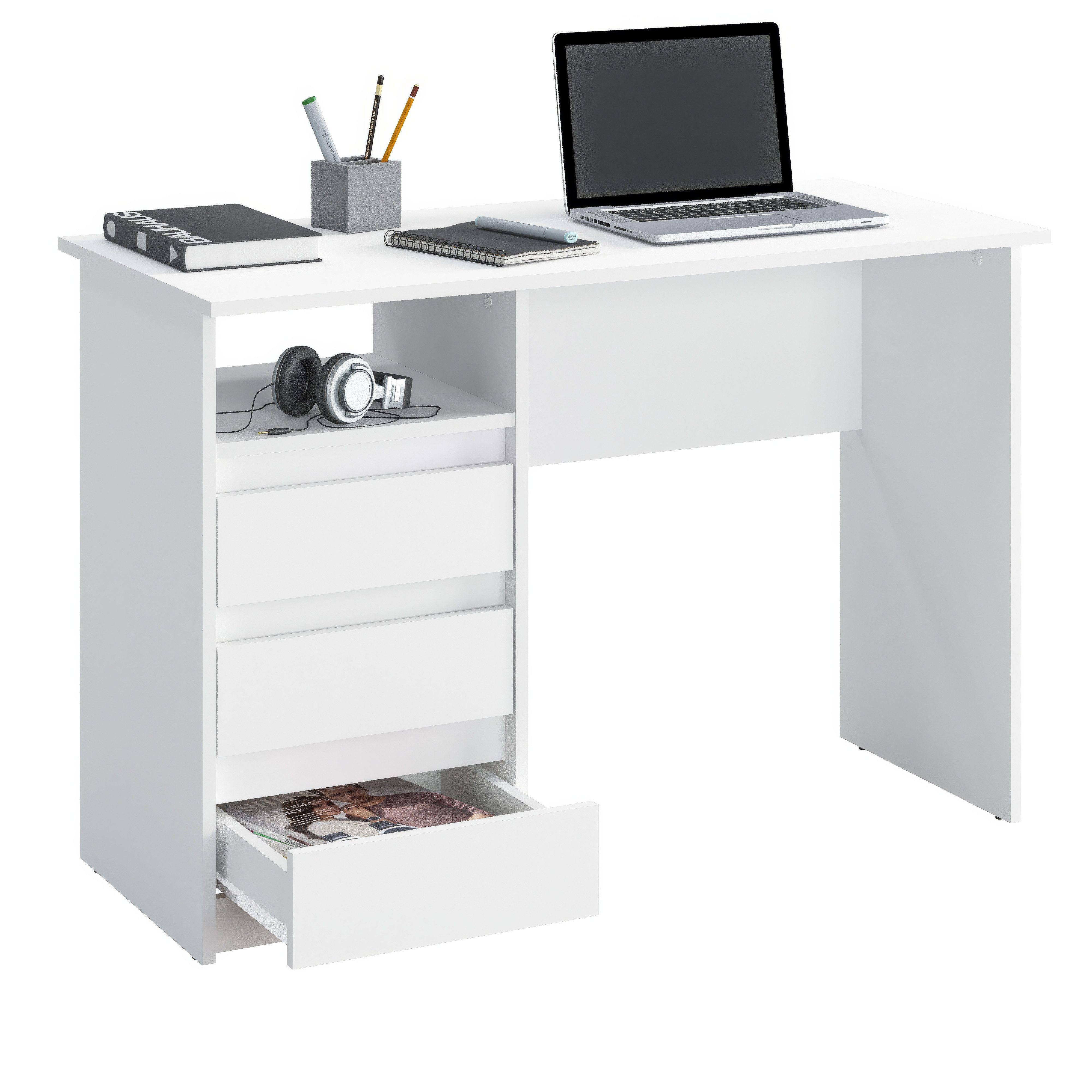 KOMTO Schreibtisch Oslo 110 Schreibtisch mit Schubladen Bürotisch Computert günstig online kaufen