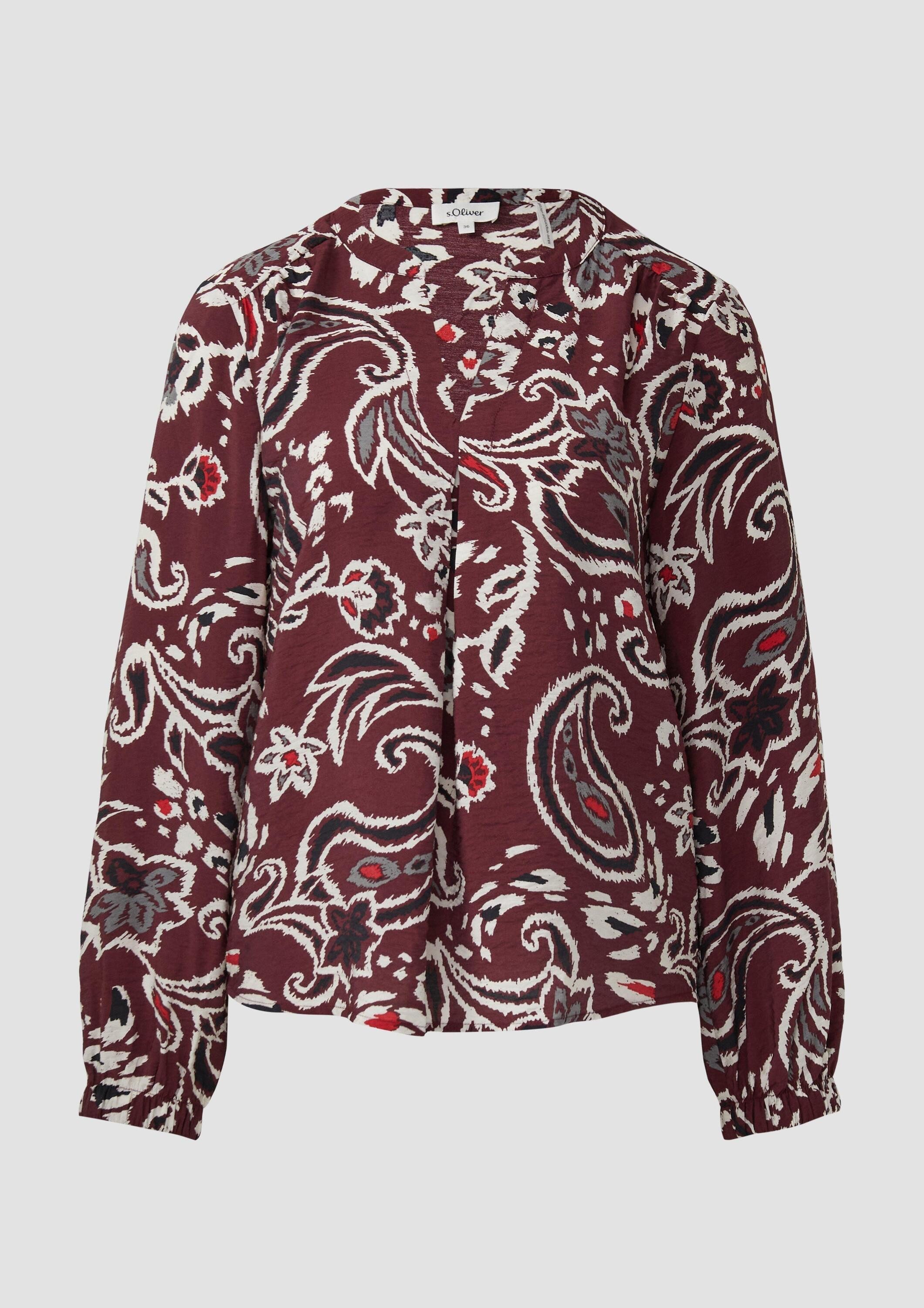 s.Oliver Langarmbluse Bluse Strukturierte Viskosemix-Bluse mit günstig online kaufen