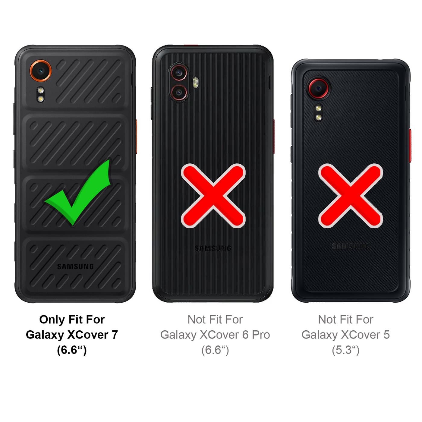 CoolGadget Handyhülle Handy Schutzhülle für Samsung Galaxy XCover 7 matt schwarz 6,6 Zoll, Silikon TPU Hülle Schutz Tasche Cover schlicht Slim Case