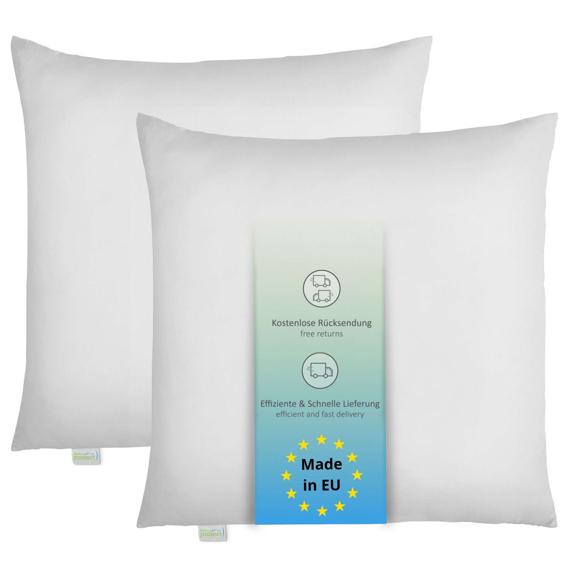 Bodyprotect Kopfkissen ECOLine, Füllung: 100% Polyester, Bezug: 100% Mikrofaser, Seitenschläfer, Rückenschläfer, Bauchschläfer, softes, allergikerfreundliches Material, hochwertig und anschmiegsam