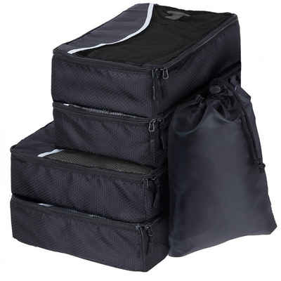 Swissona Aufbewahrungsbox Robustes und langlebiges Packwürfel Set in Schwarz, Packwürfel Set, robust & langlebig, schwarz