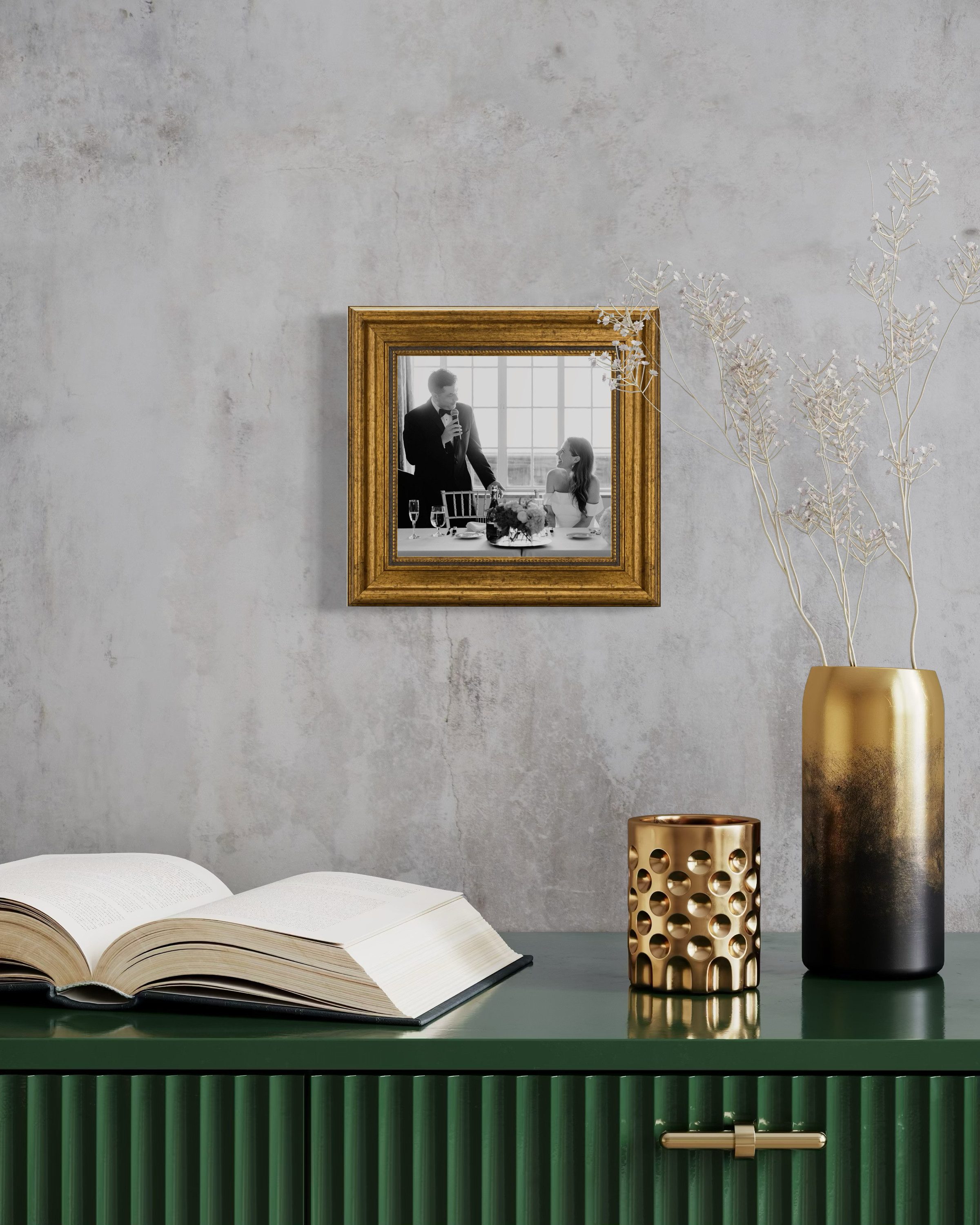 CABBEL Bilderrahmen Vintage Barock-Bilderrahmen Gold & Silber, Wohnzimmer, günstig online kaufen
