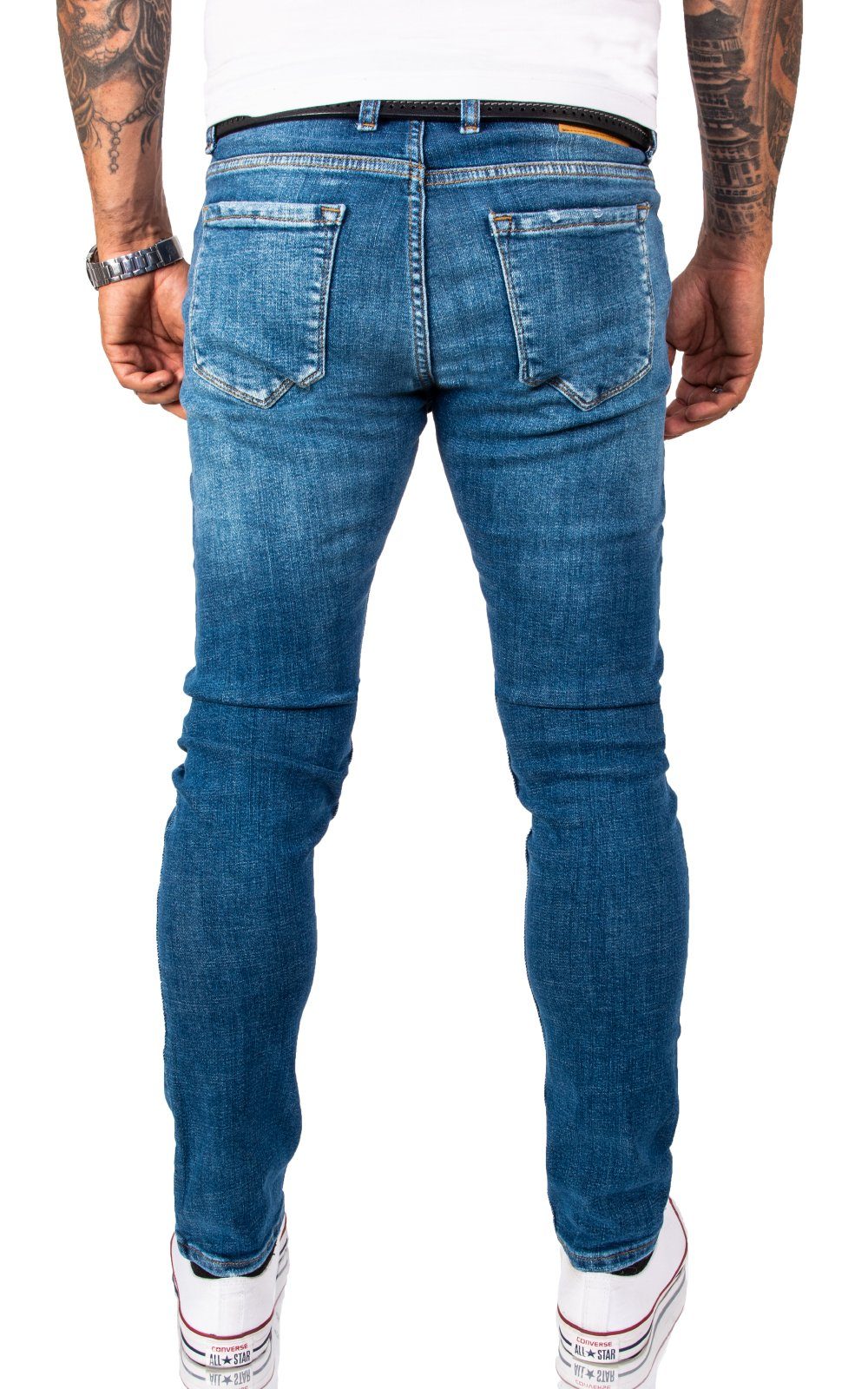 Rock Creek Slim-fit-Jeans Herren Jeans Stonewashed Blau RC-2164 – Bild 3 von 4