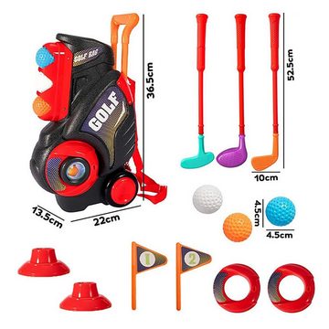 yozhiqu Minigolf-Set Kinder Golf Set Outdoor Spielzeug (einschließlich GolfschlägerCart), Spiele für drinnen und draußen, Geschenke für Kinder (16 Teile)