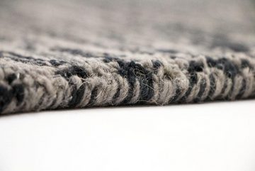 Wollteppich Wollteppich Teppich handgetuftet schwarz, morgenland, rechteckig, Höhe: 8 mm, Kurzflor