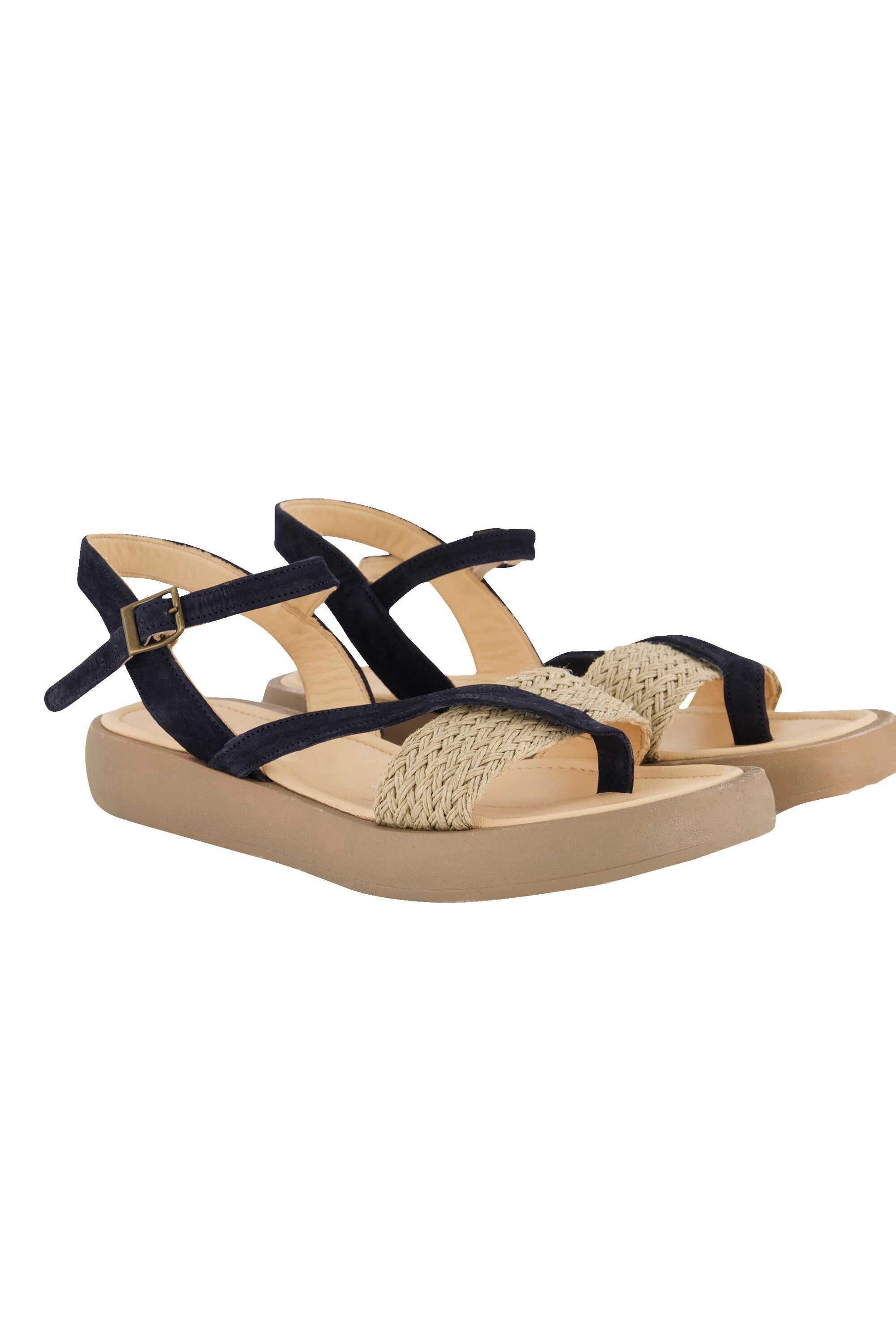 Ulla Popken Sandalen zweifarbig Flechtriemen Weite günstig online kaufen