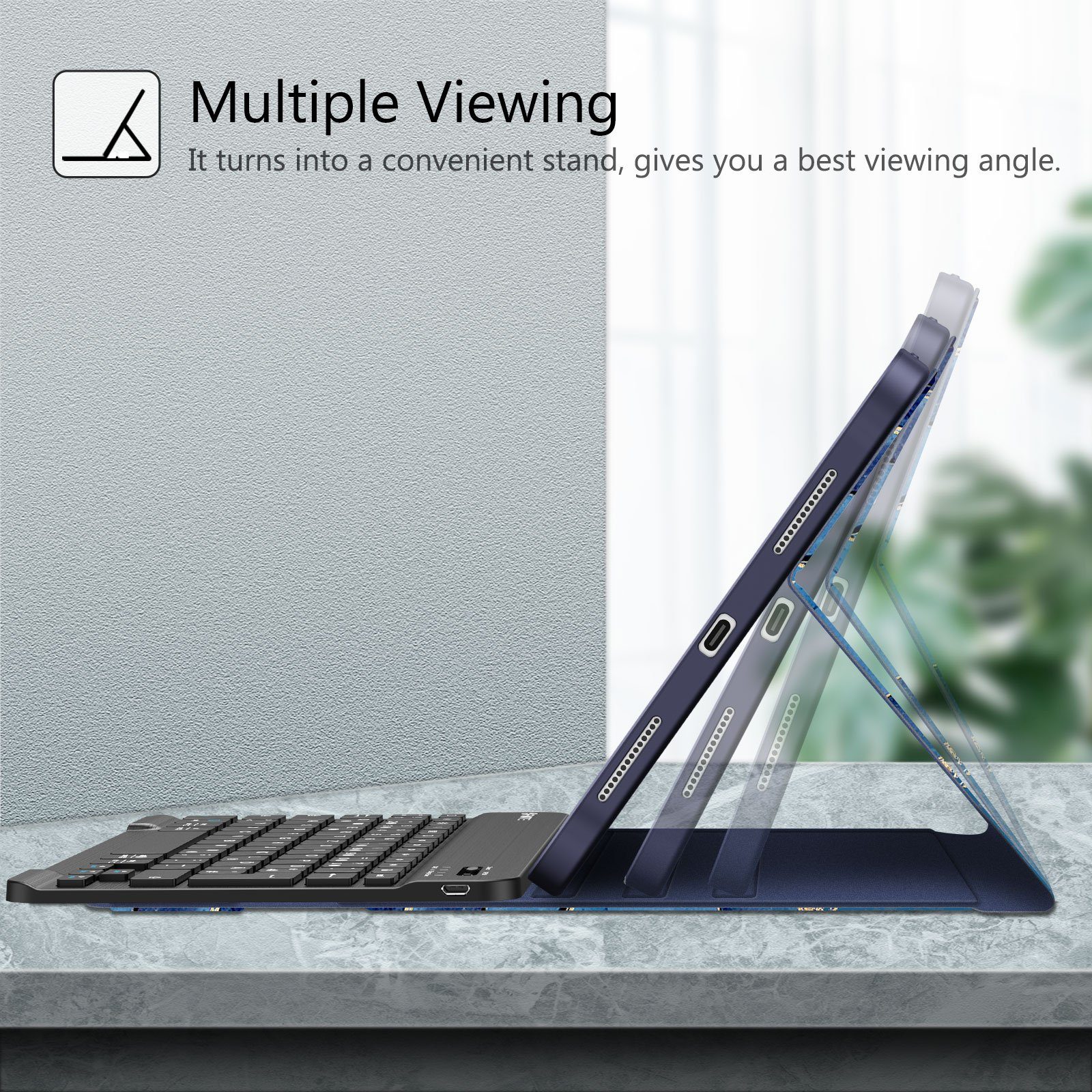 Fintie für iPad 11. Generation 11" 2025(A16), iPad 10. Generation 2022 10.9" Apple-Tastatur (Case mit Pencil Halter, magnetisch Abnehmbarer Tastatur(QWERTZ Layo – Bild 4 von 5