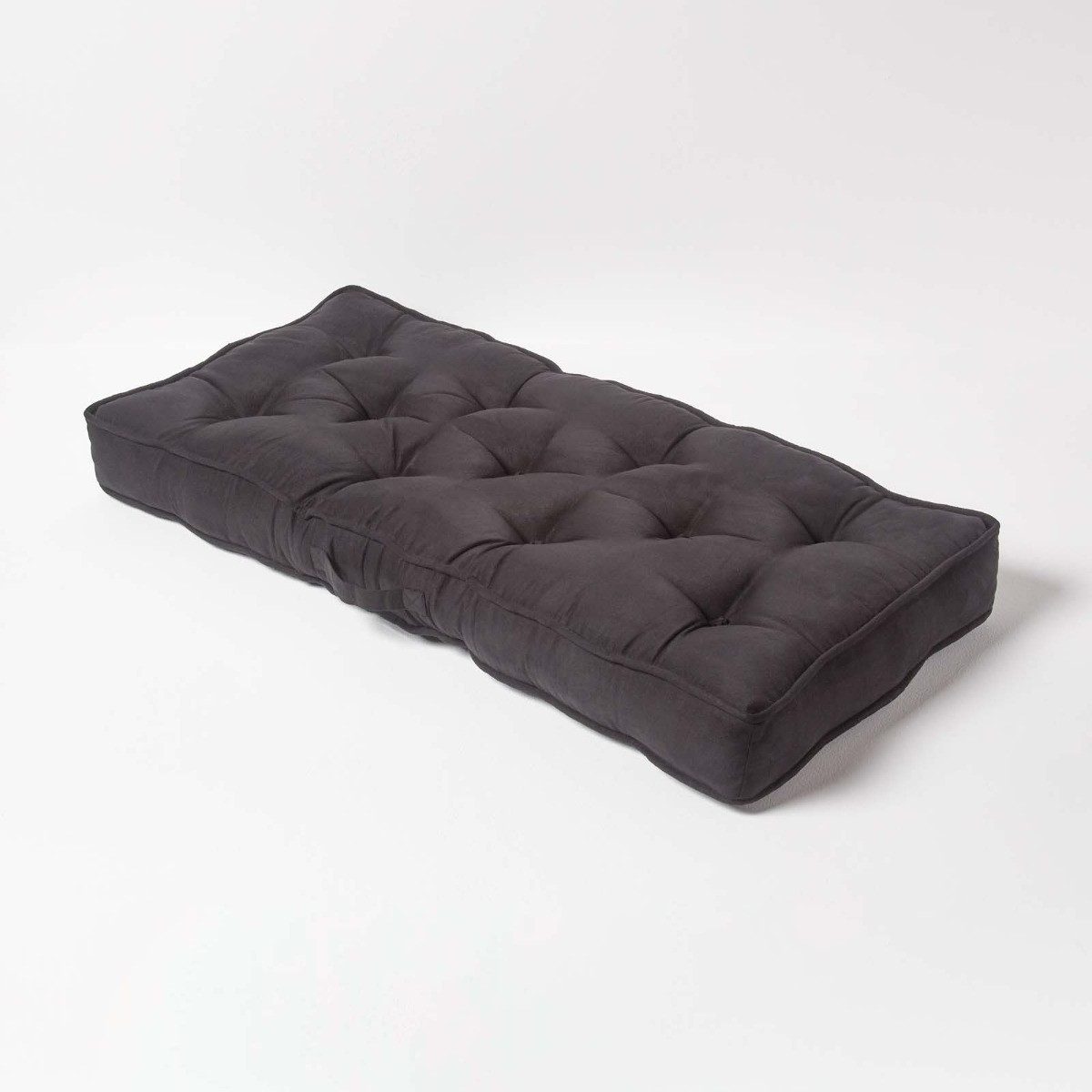 Homescapes Sitzkissen Sofa-Auflage 100 x 48 cm mit Veloursbezug – dickes Sitzkissen schwarz