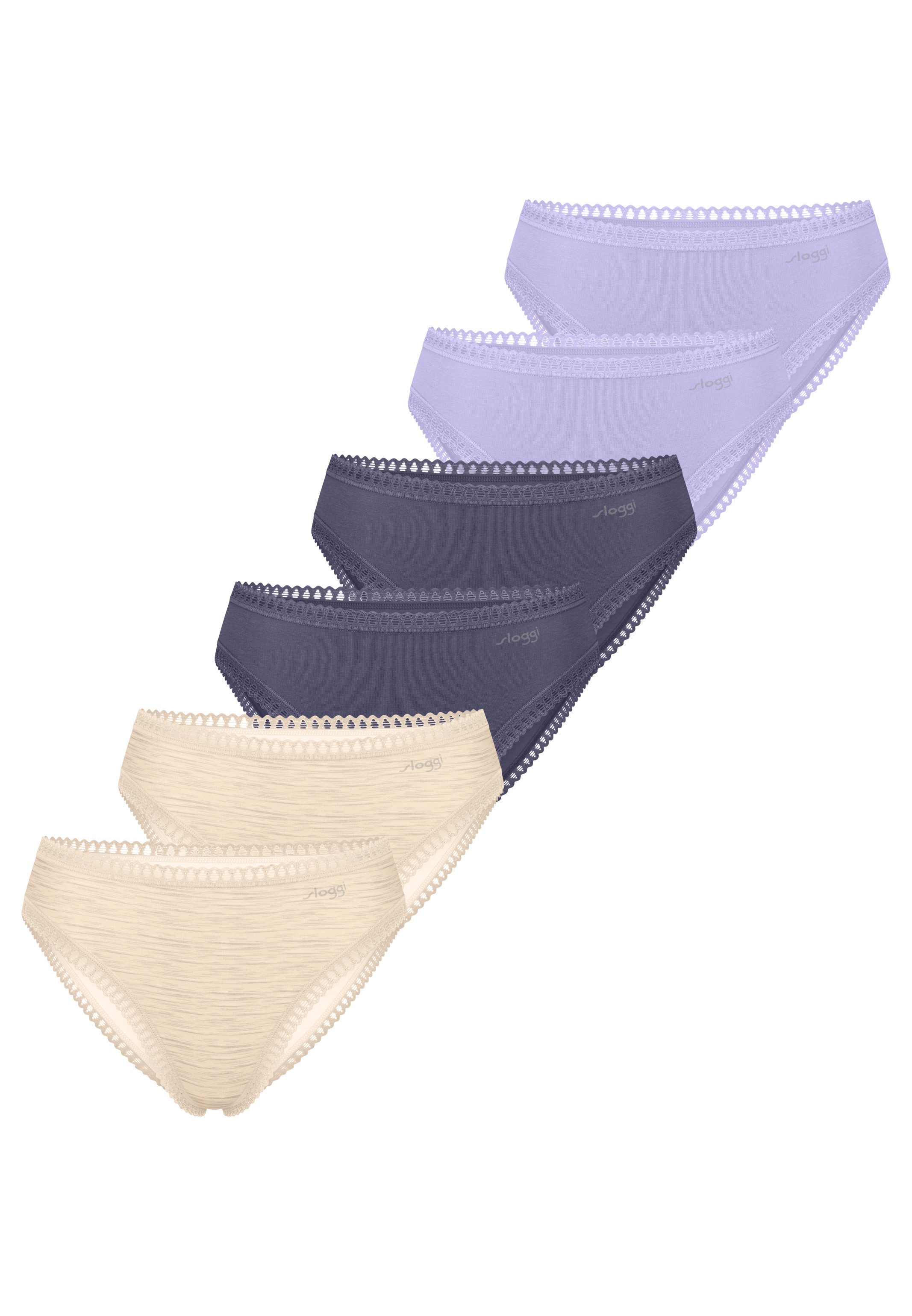 sloggi Midislip 6er Pack GO Crush (Spar-Set, 6-St) Slip - Baumwolle - Atmungsaktiv - Komfortabel und atmungsaktiv