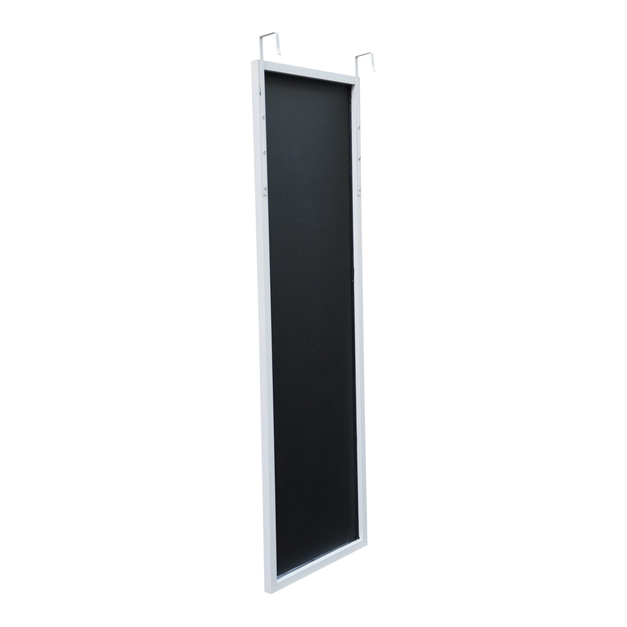 en.casa Ganzkörperspiegel, »Lesina« Türspiegel mit Hängehaken Aluminium 120x37cm Weiß – Bild 5 von 5