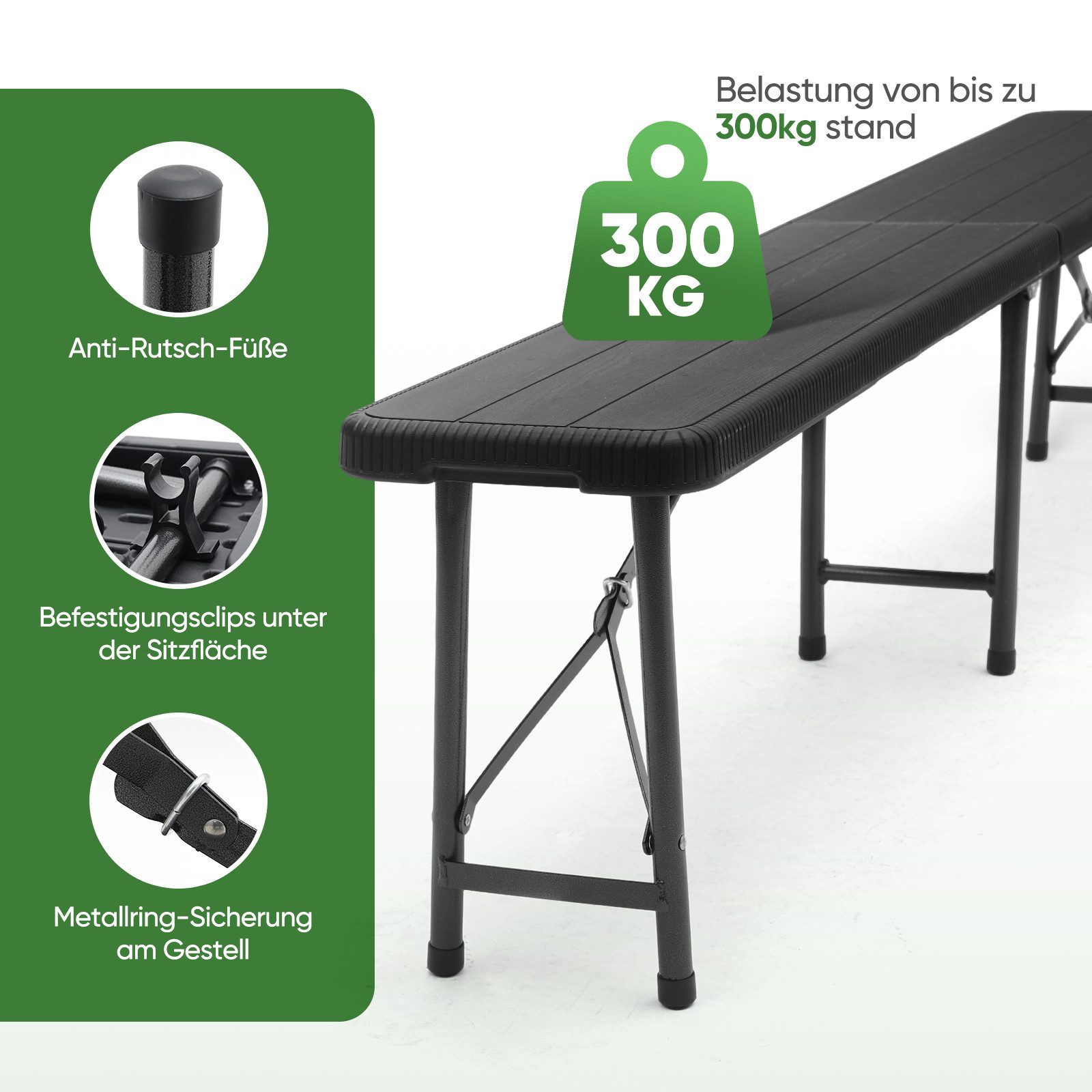 Sekey Gartenbank 180 cm Gartenbank Klappbar günstig online kaufen