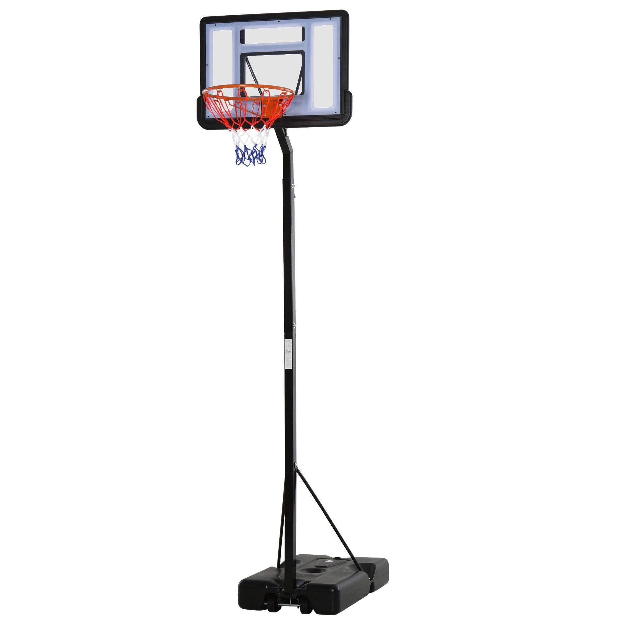 HOMCOM Basketballständer Basketballkorb 2 Rädern mit