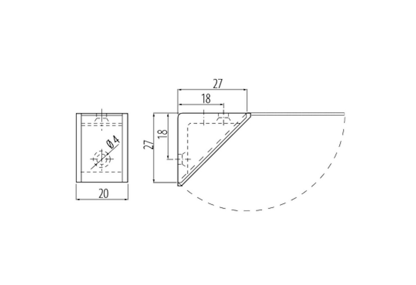 Thumbnail - SO-TECH® Winkelbeschlag Korpusverbinder Eckverbinder 27 x 27 x 20 mm mit Klappdeckel (Spar-Set, 100 St), 100 Stück Möbel...