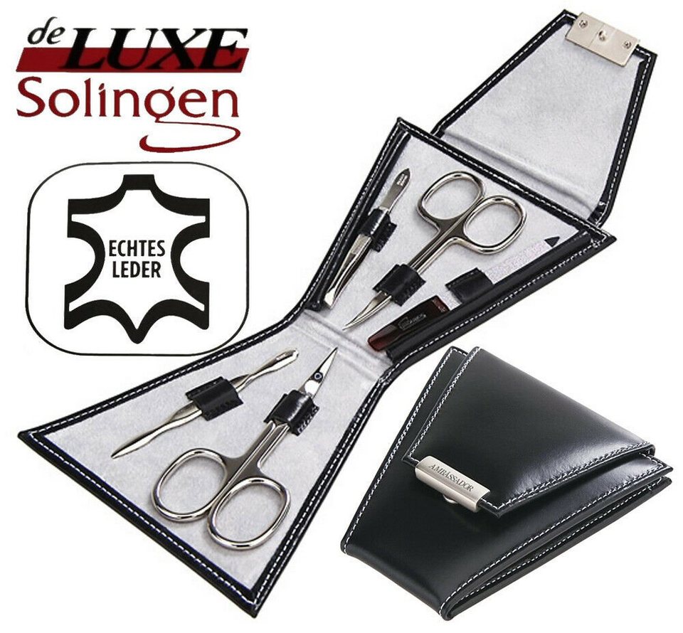 EloModa Maniküre-Etui 5teiliges Maniküre Set mit Leder Etui Nagelpflege  Solingen, 5