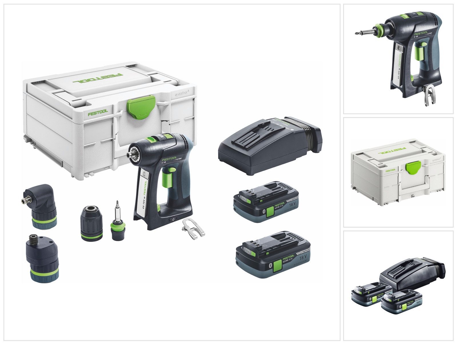 FESTOOL Akku-Schrauber C 18 HPC 4,0 l-Set Akku Bohrschrauber 18 V 45 Nm Brushless (576993)