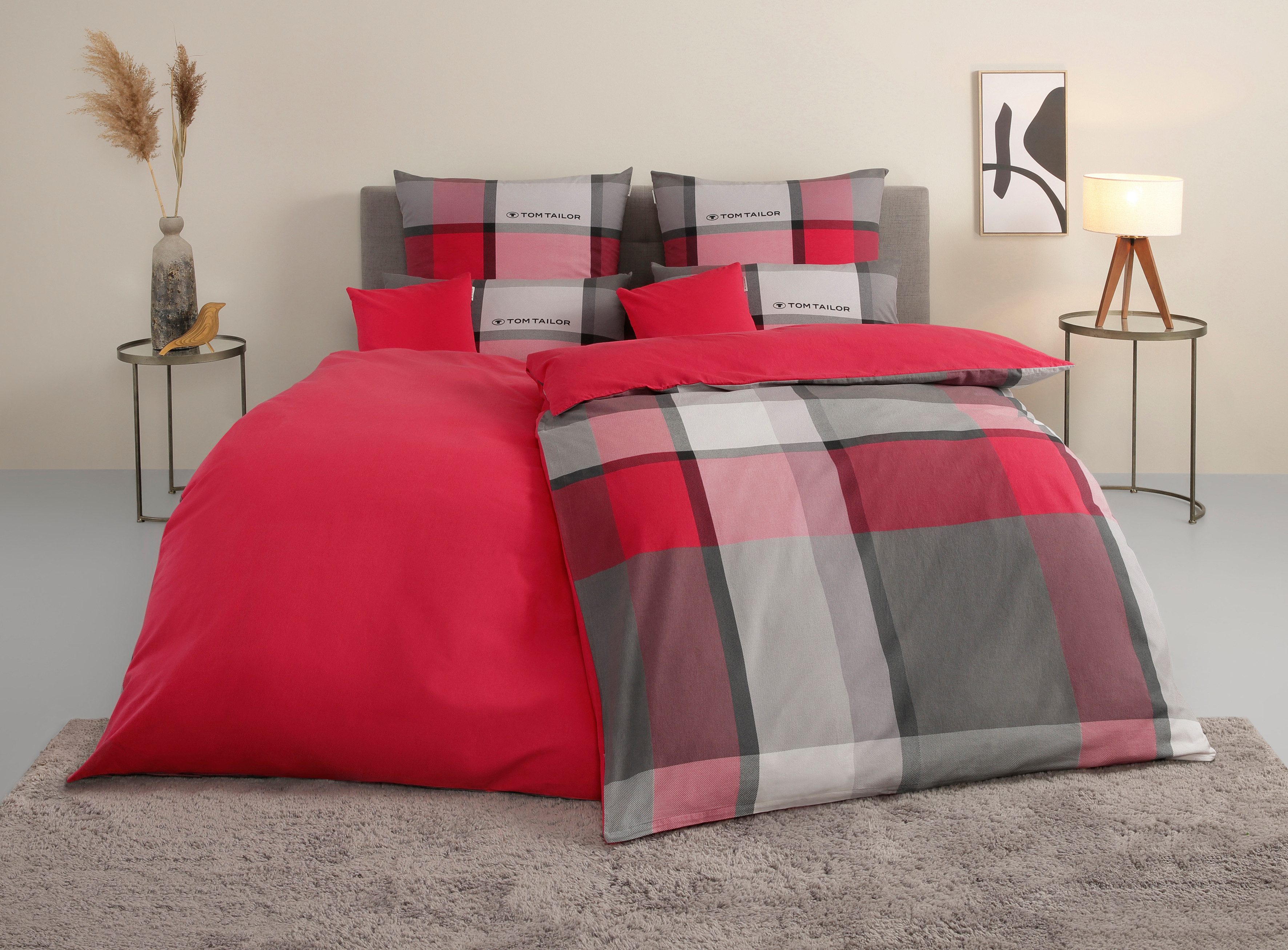 TOM TAILOR HOME Bettwäsche Lenny, Renforcé, 3 teilig, mit GRATIS-Zugabe: Kissenhülle 1tlg., in Biber und Renforcé erhältlich