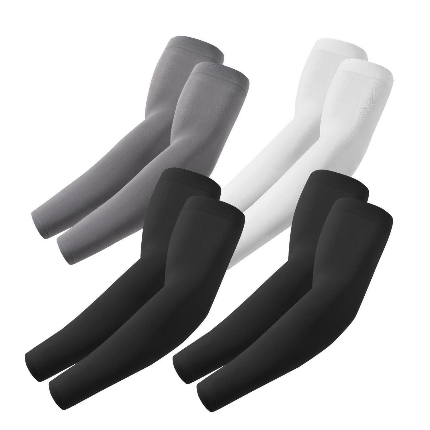LuxusKollektion Armstulpen Armstulpen 2er-Set Schwarz/Grau/Weiß (2-St)
