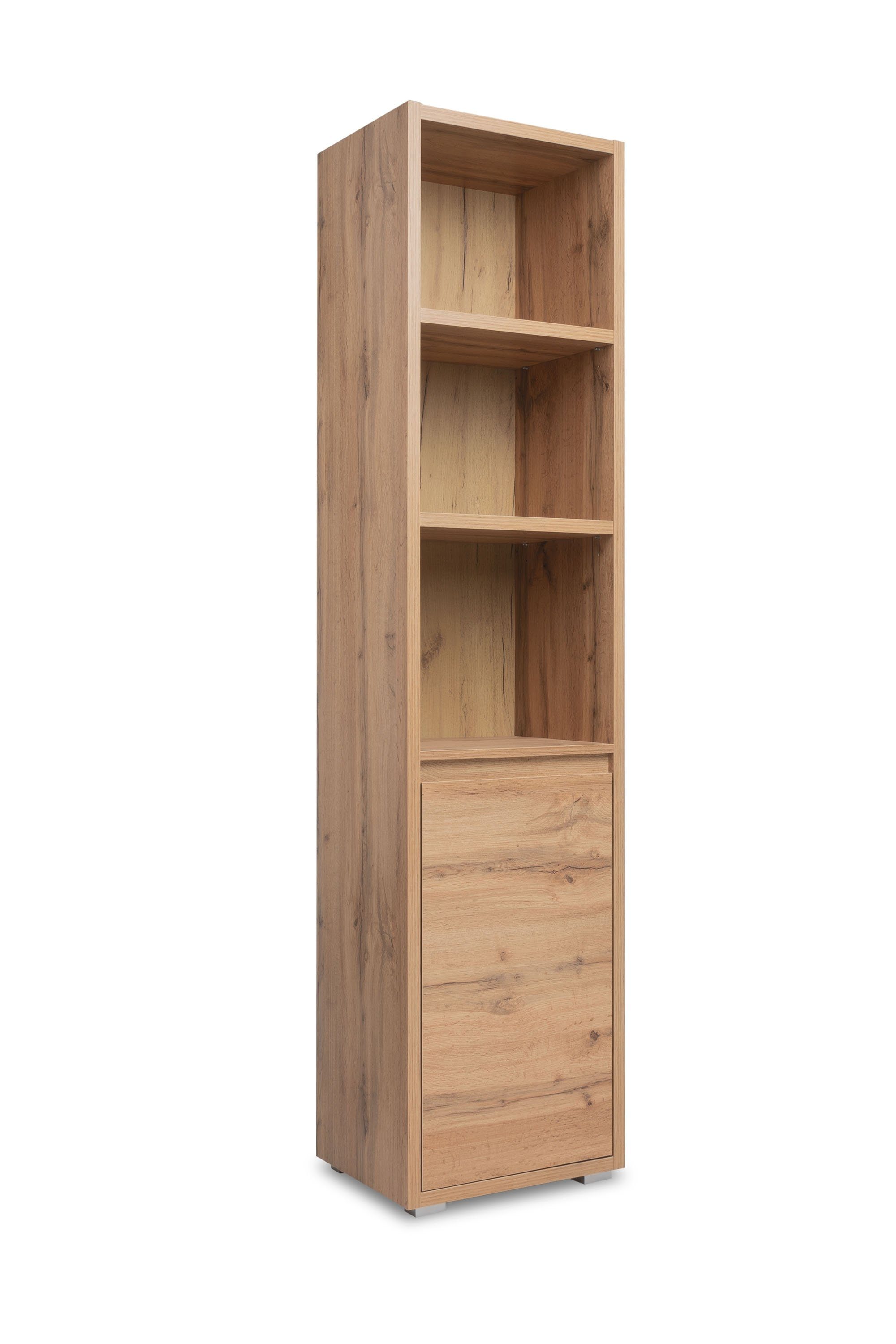 Newroom Standregal Nikita, Regal Honig Eiche Dekor Holzregal Raumteiler Bücherregal Wohnzimmer