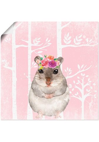 Artland Paveikslas »Hamster su Blumen im pink ...