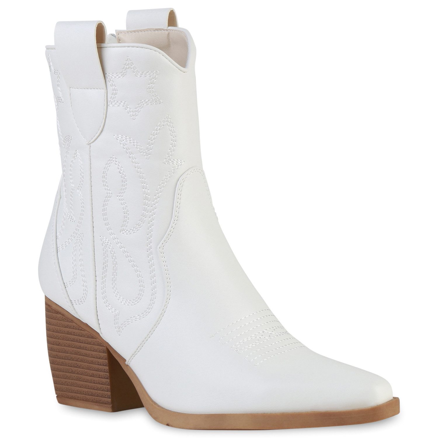 VAN HILL 837779 Cowboy Boots Damen Полусапожки Cowboy Boots Trichterabsatz Stickereien