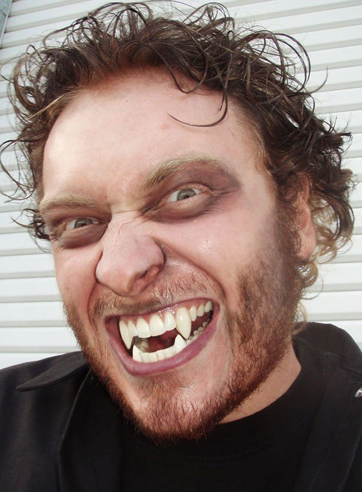 Metamorph Kostüm Werwolf Zähne (4 Stück), Hochwertige Scarecrow Zähne in Hollywood-Qualität