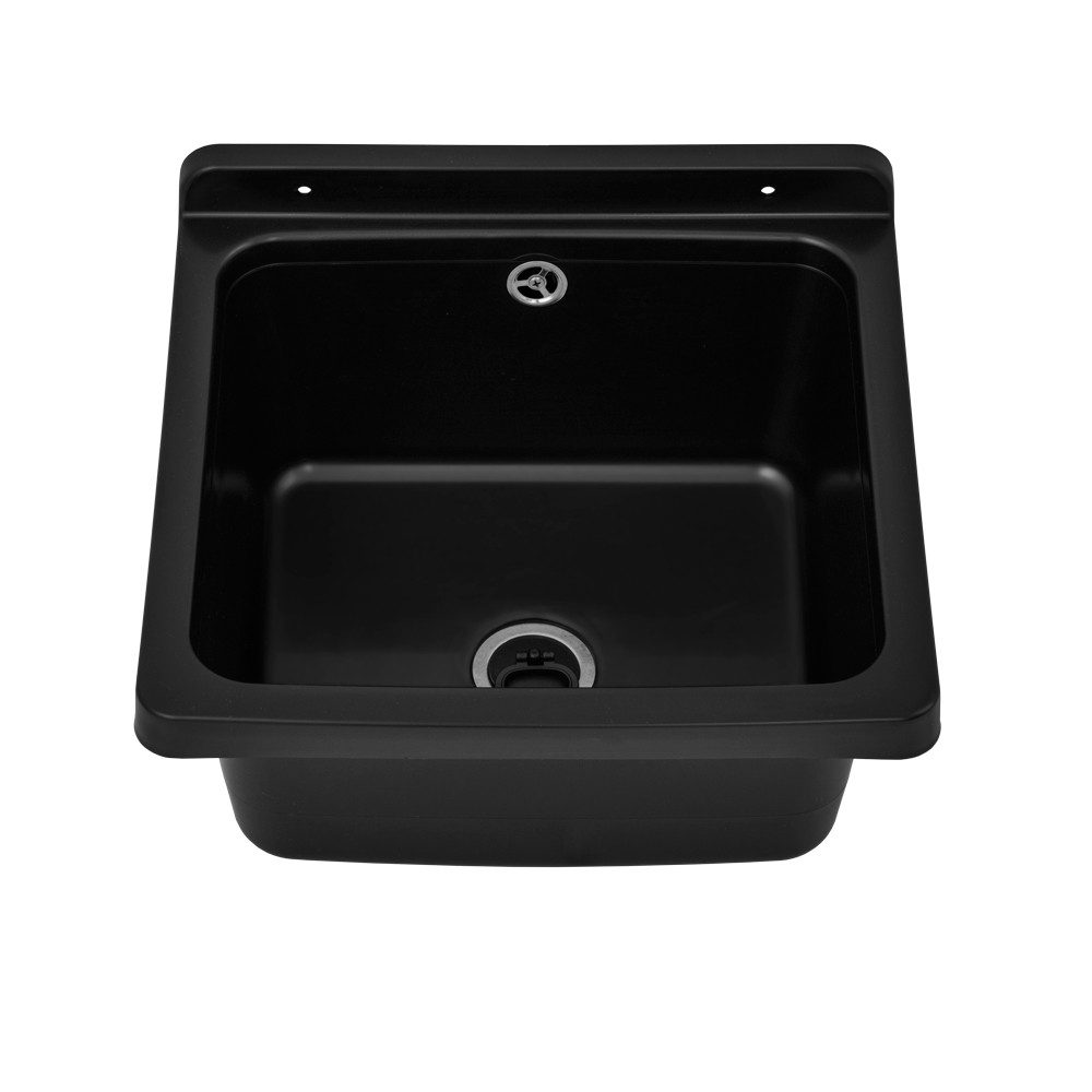 Lavre Waschbecken RIVA, Kunststoff Spülbecken Ausgussbecken schwarz mit Sip günstig online kaufen