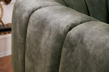 LebensWohnArt Sessel Bequemer Premium Drehsessel SALON Samt dunkelgrün Sessel